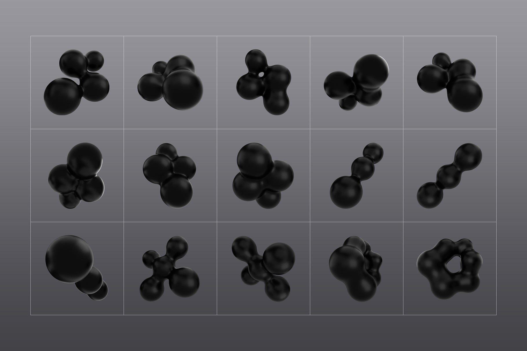 3D Black Shapes Collection