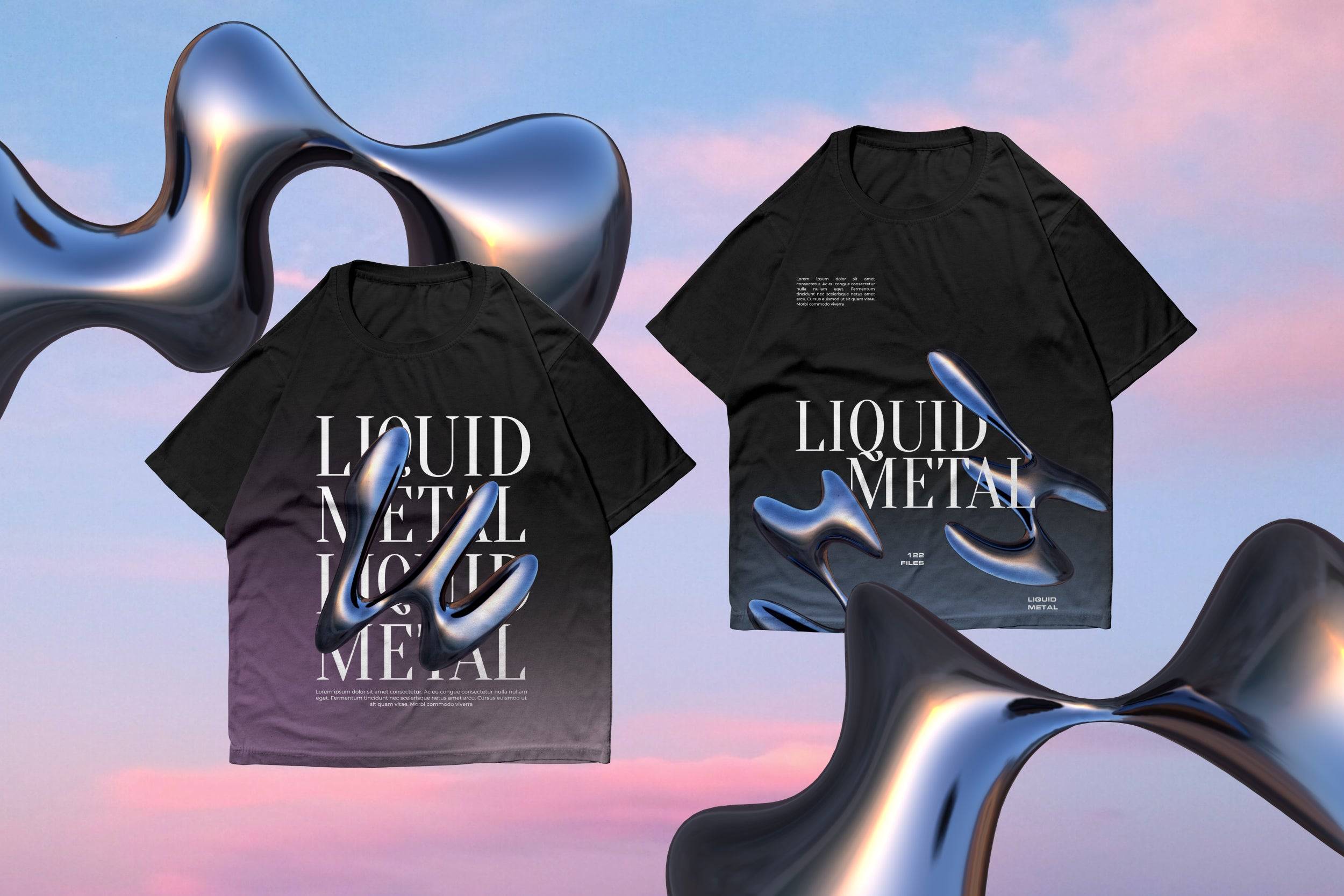 3D Liquid Metal Shapes Collection