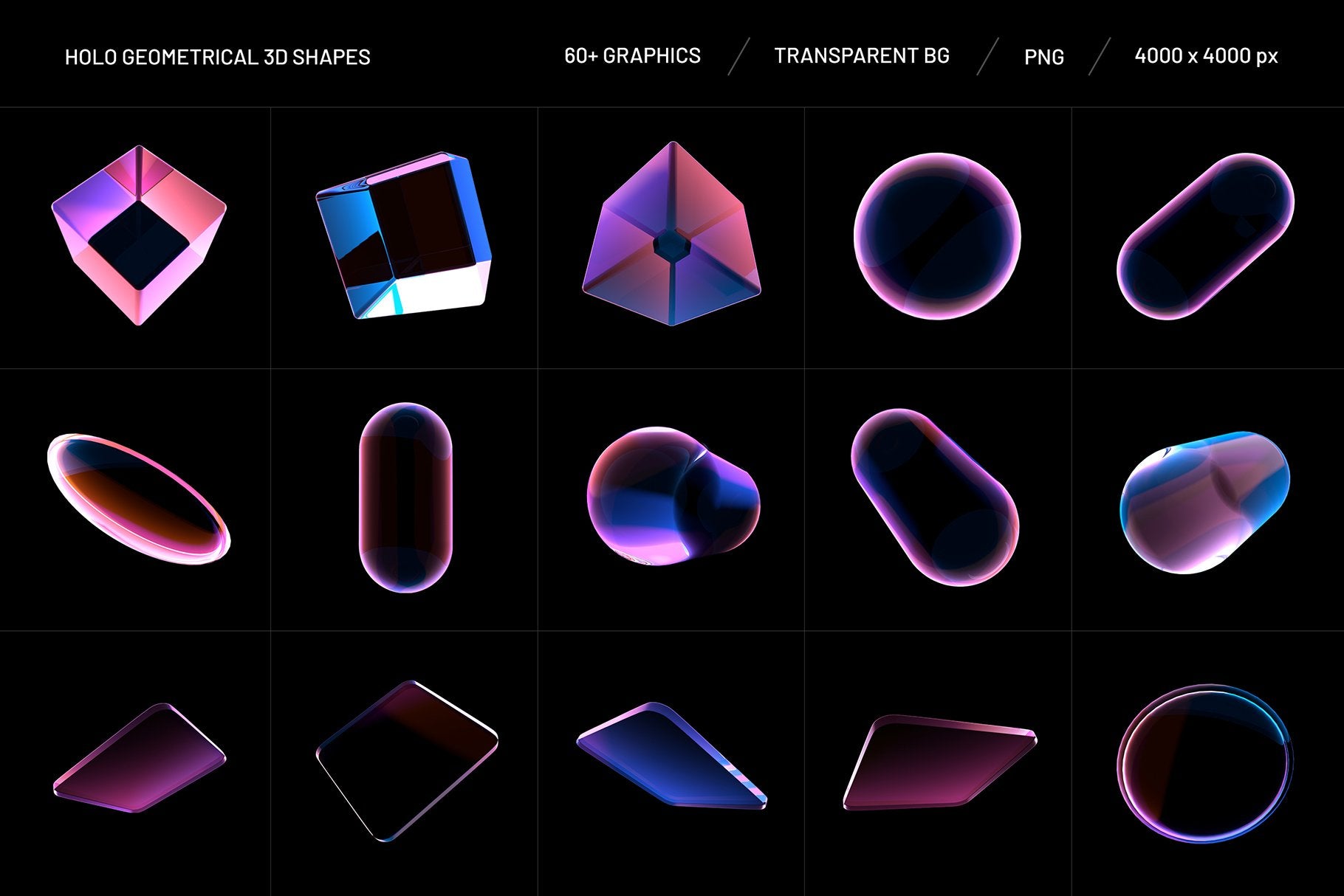 Geometrical 3D Shapes Collection
