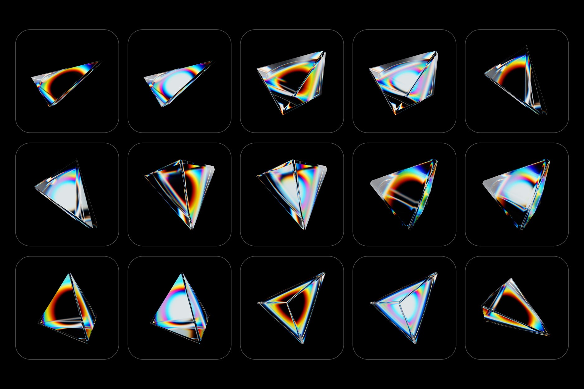 Prism Glass 3D Shapes