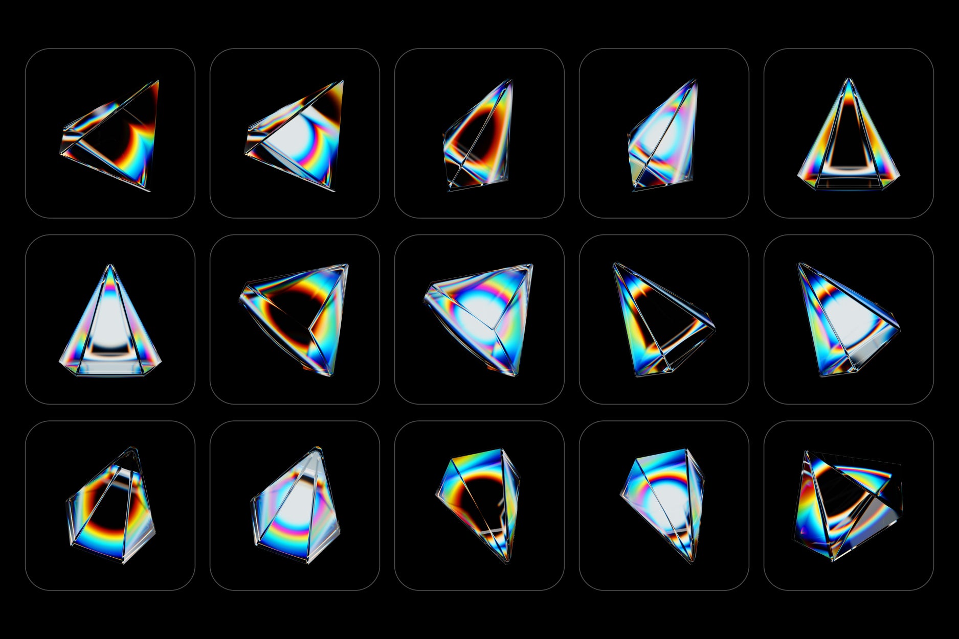 Prism Glass 3D Shapes